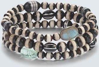Ileana Makri Set of 3 beaded bracelets with gemstones