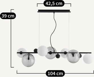 AM.PM Hanglamp in smoked glas en metaal, Bullesco