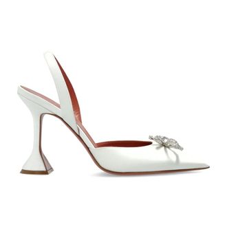 Amina Muaddi Pumps, female, White, Size: 10 1/2 US Rosie Sling 95