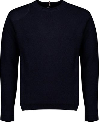 Moncler Jersey de Lana con Logo - Knitwear - Hombre - Azul - XL