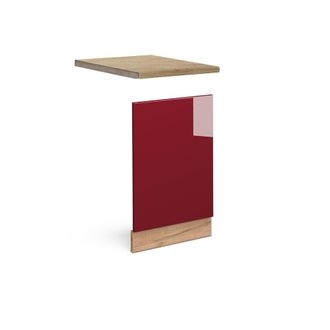 Vicco Panel Frontal Fame-line, Rojo Burdeos Alto Brillo, 45 Cm, Et Roble