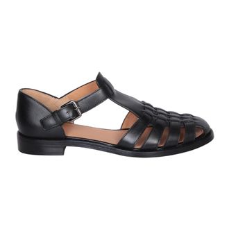 Churchs Zwarte Sandalen met Vlechtdesign - Dames - Sandalen - Zwart - 38 EU - Leer - Schoenen