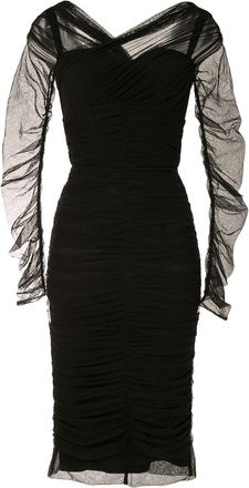 Dolce & Gabbana Draped Midi Dress - Womens - Cotton/Elastane/Polyamide