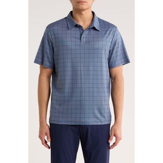 Zella Print Performance Golf Polo in Blue Vintage Crisp Grid at Nordstrom Rack, Size Xx-Large