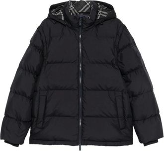 Burberry Jassen, Heren, Zwart, S, Wol, Bideford Down Jacket