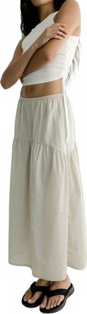 A Bronze Age Field Maxi Skirt In Marigold Stripe