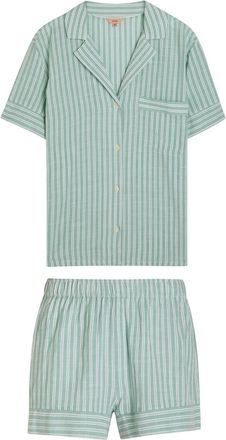 Eberjey Nautico Shortie Woven Pyjama set - Green - S (UK8-10 / S)