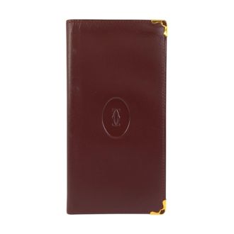 Cartier Bordeaux Leather Long Bill Wallet (Bi-Fold) (Pre-Owned)
