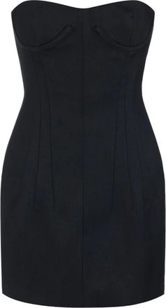 Elisabetta Franchi Kleedjes, Dames, Zwart, 2Xl, Wol, Jurk van coole wol