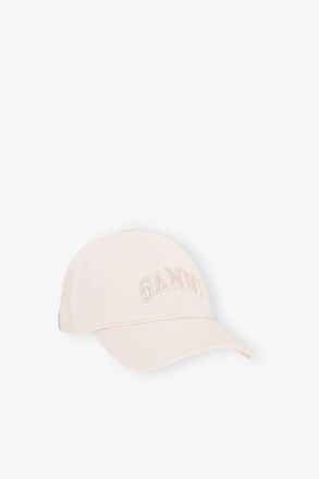 Ganni White Ivory Canvas Cap