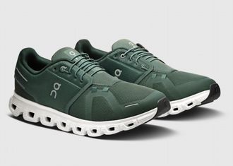 On Mens Cloud 6 Sneaker In Olive /evergreen