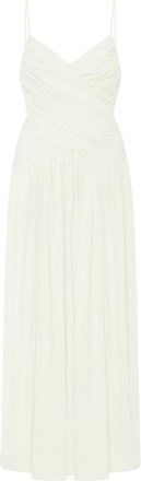 Rosetta Getty ruched slip midi dress - women - Viscose/Elastane - L - Yellow