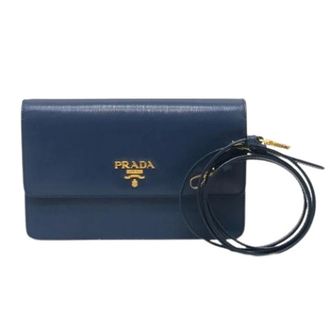 Prada Pre-owned 1Bp016 Chain/Shoulder wallet - - Pre-owned - Donna - Blu - ONE SIZE