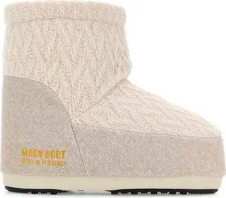 Moon Boot Moon Boot Ivory Fabric Moon Boot X Guest In Residence Icon Low Ankle Boots