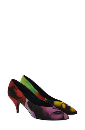 Versace Pointed Toe Pump in Purple Multi at Nordstrom, Size 9.5Us