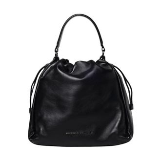 Brunello Cucinelli Dames, Tassen, Zwart, Maat: ONE Size Leer