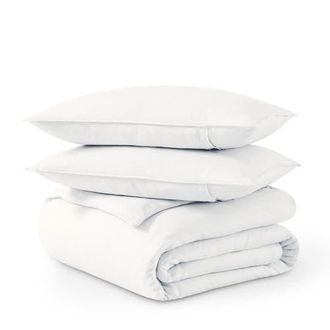 Bare Home 100% European Linen Duvet Cover and Sham Set in White at Nordstrom, Size King