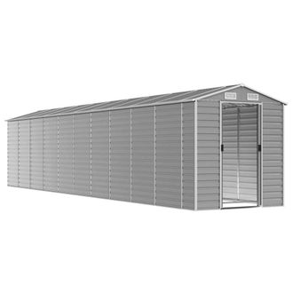 Berkfield Home Garden Shed Light Grey 191x895x198 cm Galvanised Steel | Size: 191 x 895 x 198 cm