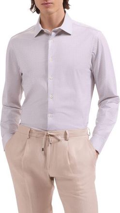 Bugatchi James OoohCotton Geo Print Button-Up Shirt in Cinnamon at Nordstrom, Size Xx-Large