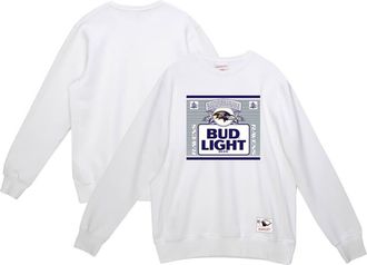 Mitchell & Ness Mens Mitchell & Ness x Bud Light White Baltimore Ravens The Crest Pullover Sweatshirt at Nordstrom, Size Xxx-Large