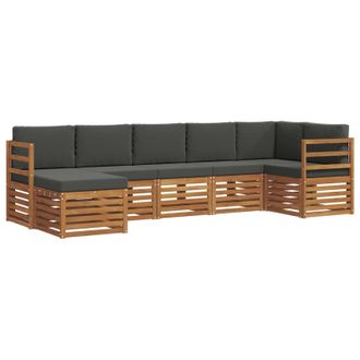 vidaXL Conjunto De Sof&aacute; Seccional Con Coj&iacute;n 7 Pcs Natural Y Antracita Vidaxl