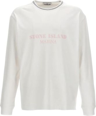Stone Island White Long-Sleeve T-Shirt