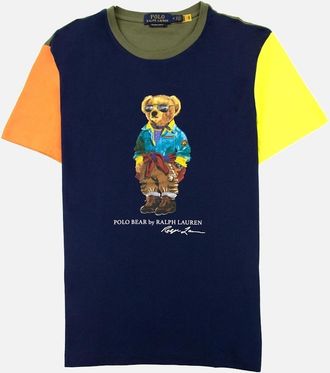 Polo Ralph Lauren Mens Polo Ralph Lauren Bear Logo Custom Slim Fit T Shirt Navy Blue - Size: 44