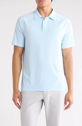 90 Degree by Reflex Ribbed Interlock Active Polo in Serenity Sky at Nordstrom Rack, Size Xx-Large