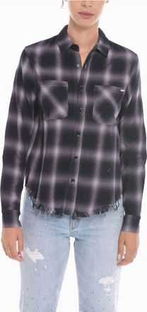 Amiri Shadow Plaid Button-Down Shirt In Lavendar