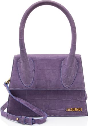 Jacquemus Croc Embossed Nubuck Le Chiquito Moyen Large Bag