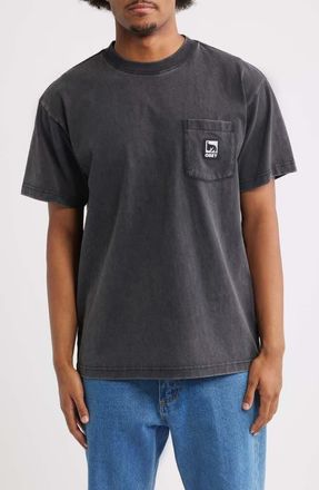 Obey Post Pocket T-Shirt in Dusty Black Limo at Nordstrom, Size Xx-Large