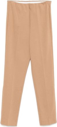 Le Tricot Perugia Karamelbruine Stretch Plooi Broek - Dames - Straight fit broeken - Bruin - L - Broeken