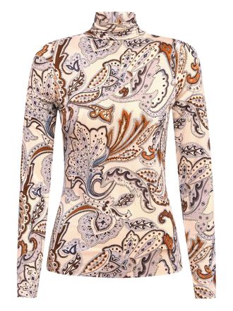 Marie Oliver Eloise paisley-print roll-neck top - Neutrals
