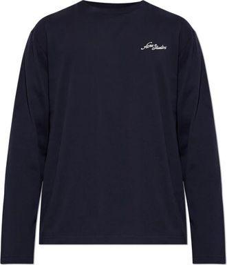 Acne Studios Jersey T-shirt met Logo - Heren - Longsleeves - Groen - XL - Katoen - Tops
