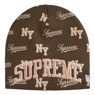 SUPREME x New Era SS26 Monogram Beanie Brown SUP-SS26-1038-BRN