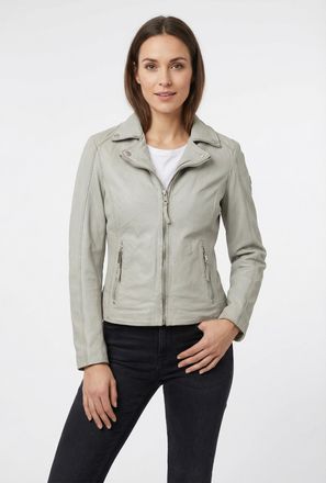 Mauritius Lederjacke MAURITIUS MWBajah, Damen, Gr. 4XL (48), silber grau, Obermaterial: 100% Schafsleder. Futter: 100% Polyester. &Auml;rmelfutter: 100% Polyester, u