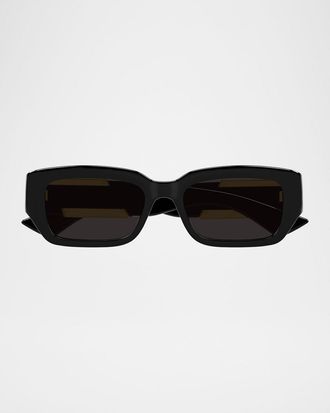 Bottega Veneta Dash 55mm Rectangular Acetate Sunglasses