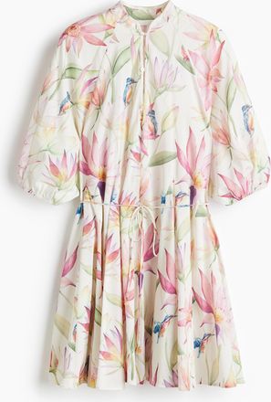 H&M Kleid mit Bindegürtel - White