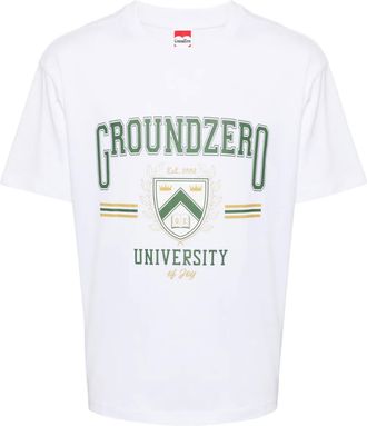 Ground-Zero T-shirt con stampa University - Bianco