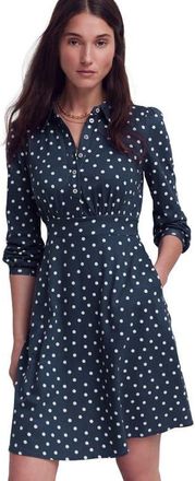 Boden Orla Jersey Shirtdress in French Navy Spaced Painted Dot at Nordstrom, Size 14