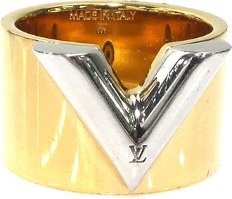 Louis Vuitton Gold Silver Metal Band Ring (Pre-Owned)
