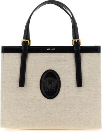 Versace Rivi&egrave;re Tote - Dames - Shoppers - Beige - ONE Size - Katoen - Tassen