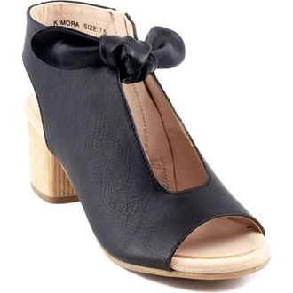 GC SHOES Kimora Bow Block Heel Bootie in Black at Nordstrom Rack, Size 6.5