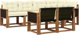vidaXL Conjunto De Sof&aacute;s De Exterior 7 Uds. Natural Y Crema Vidaxl