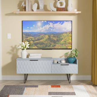 Lewis's Harlequin 2 Drawer Coffee TV Unit in Denim Blue - Ready Assembled - Lewiss Home | TJ Hughes