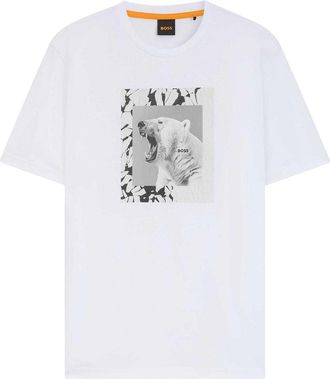 HUGO BOSS Heren Lupo T-shirt met Korte Mouwen (Wit)