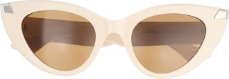 Alexander McQueen 50mm Cat Eye Sunglasses in Ivory Ivory Brown at Nordstrom Rack