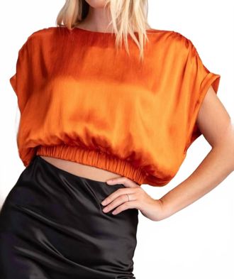 Glam Silky Crop Top In Rust