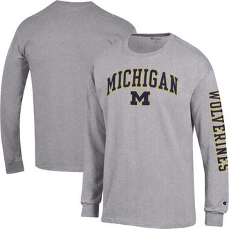 Champion Mens Champion Heather Gray Michigan Wolverines Arch Over Logo 2-Hit Long Sleeve T-Shirt at Nordstrom, Size Xx-Large