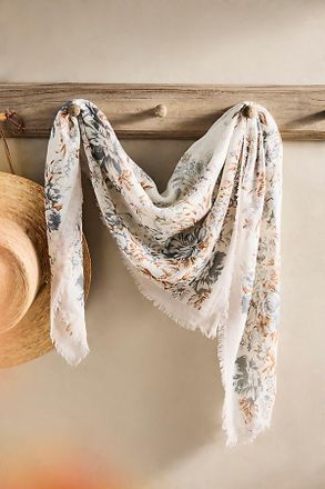 Terrain Frayed Edge Fall Floral Scarf